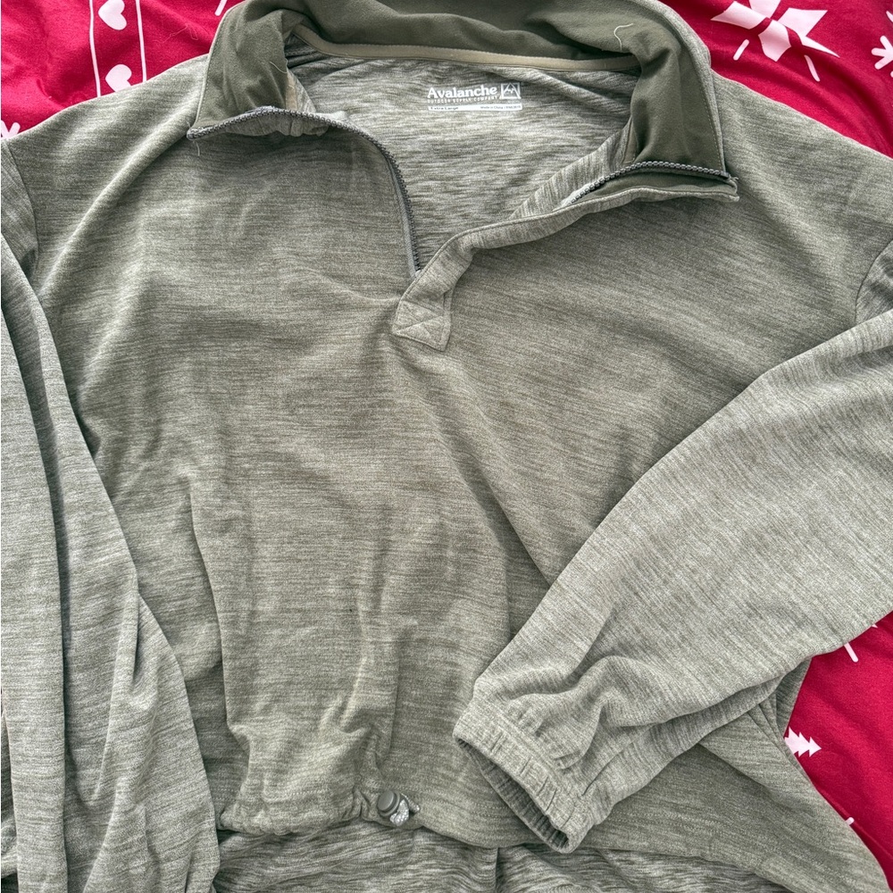 Avalanche Olive Green Quarter-Zip Pullover